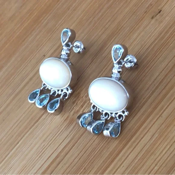 $56 Designer Estate Stud Earrings Sterling Silver Marked EA 925 CHINA - Picture 2 of 5